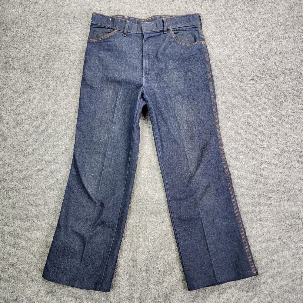 Vintage Wrangler Jeans‎ 35x27 USA Blue Bootcut Western Rodeo 70's? Altered
